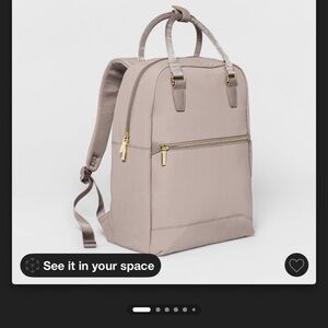 Target Tan Backpack with Minimalist Design and Dual Top Handles